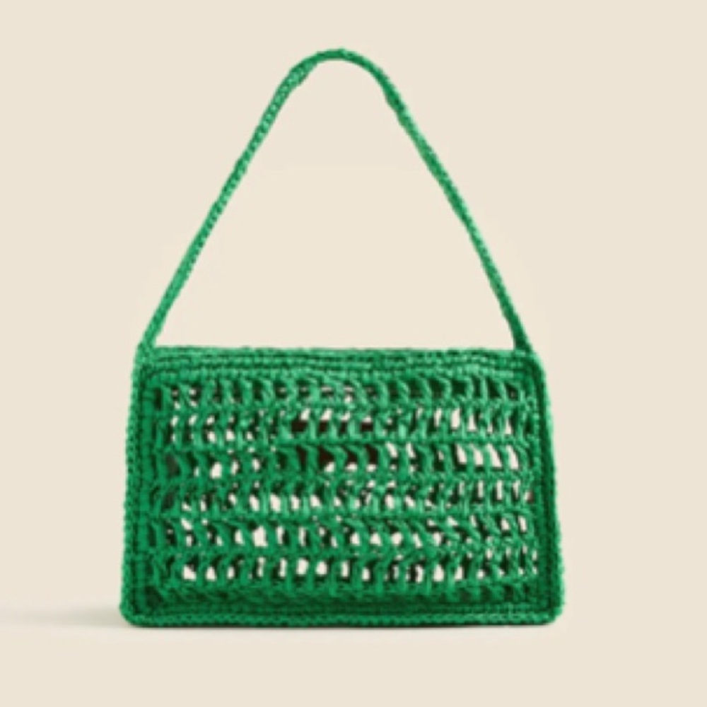 J.Crew Paros open-weave bag in straw - NWT